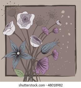 Bunch of flowers as background