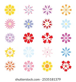 A bunch of flowers. Background of abstract origami flower icons, suitable for banners, posters, websites, and online stores. Innovative concept and vector illustration design