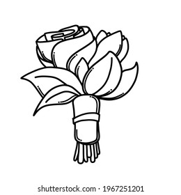 Un montón de flores icono del vector Doodle. Dibujo ilustración de la línea de dibujos animados dibujados a mano.