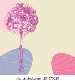 Bunch of flowers greeting card