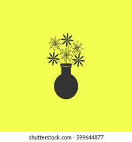 Bunch of Flowers icon flat. Black pictogram on white background. Vector illustration symbol and bonus button