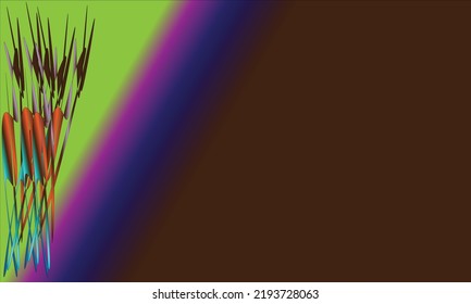 ramo de flores sobre fondo marrón oscuro, morado y verde