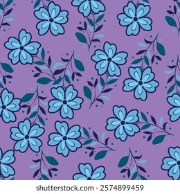 Bunch of flowers, seamless patterns with floral for fabric, textiles, clothing, wallpaper, wall art, cover, banner, interior decor, abstract backgrounds. vector illustration