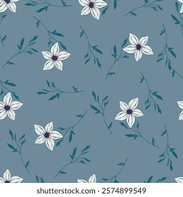 Bunch of flowers, seamless patterns with floral for fabric, textiles, clothing, wallpaper, wall art, cover, banner, interior decor, abstract backgrounds. vector illustration