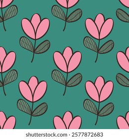 Bunch of flowers, seamless patterns with floral for fabric, textiles, clothing, wallpaper, wall art, cover, banner, interior decor, abstract backgrounds. vector illustration