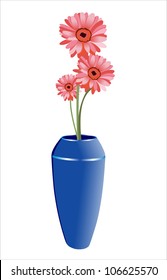 Bunch of flowers in a vase. Vector.