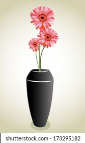 Bunch of flowers in a vase. Vector.