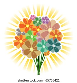 Bunch of flowers vector illustration