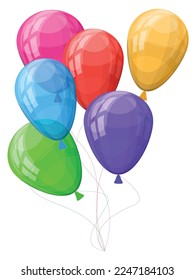 bunch of flying balloons. Celebration party with color balloons background. Grand Opening Card luxury greeting rich. frame template.