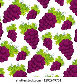 bunch fresh grapes on white background vector illustration