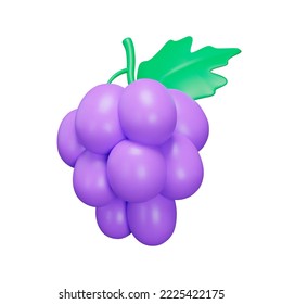 Strauß Trauben 3D Symbol. Die Beere. Einzelnes Objekt auf transparentem Hintergrund