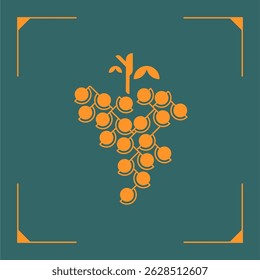 A bunch of grapes in Art Deco style