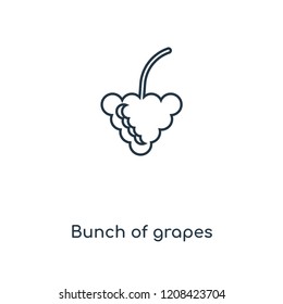 Bunch of grapes concept line icon. Linear Bunch of grapes concept outline symbol design. This simple element illustration can be used for web and mobile UI/UX.