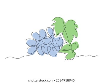 bunch of grapes, continuous single line art drawing sketch, logo