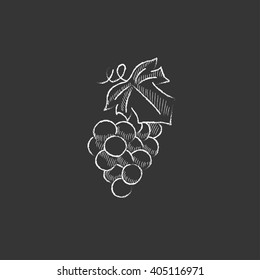 Bunch of grapes. Drawn in chalk icon.