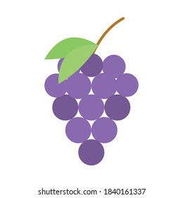 racimo de uvas naturaleza de la fruta fresca icono plano ilustración vectorial