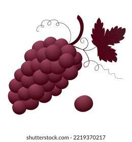 Montón de uvas. Gradiente. Ilustración vectorial.