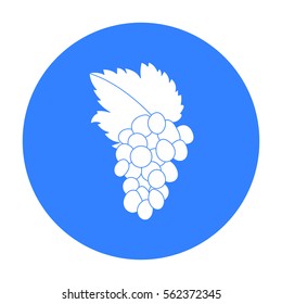 Bunch of grapes icon in black style isolated on white background. Greece symbol stock vector illustration.