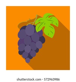 Bunch of grapes icon in flat style isolated on white background. Wine production symbol stock vector illustration.