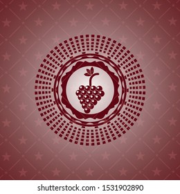 bunch of grapes icon inside badge with red background
