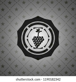 bunch of grapes icon inside black badge