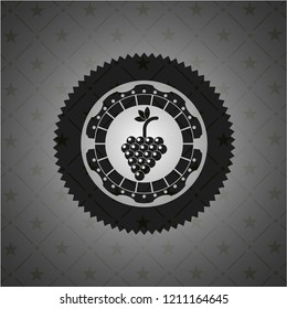 bunch of grapes icon inside black emblem