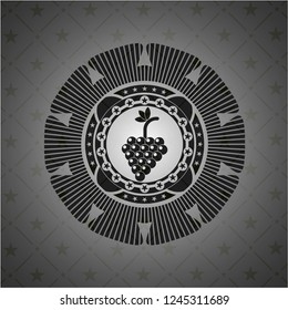 bunch of grapes icon inside black emblem