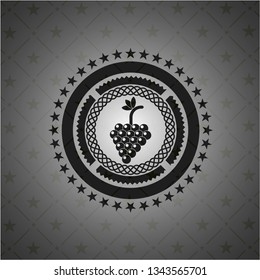 bunch of grapes icon inside black emblem