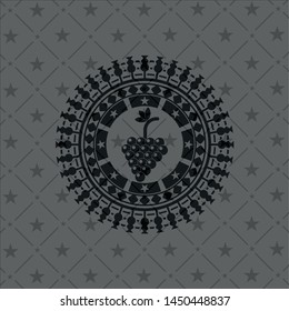 bunch of grapes icon inside black badge