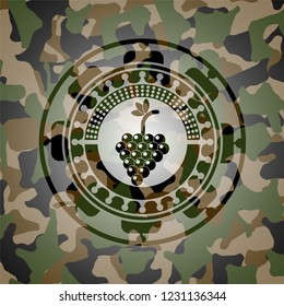 bunch of grapes icon inside camo texture