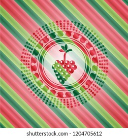 bunch of grapes icon inside christmas badge background.