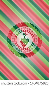 bunch of grapes icon inside christmas badge.