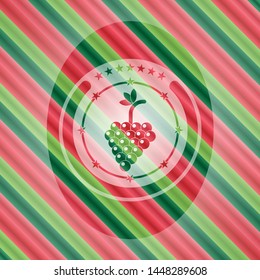 bunch of grapes icon inside christmas badge.