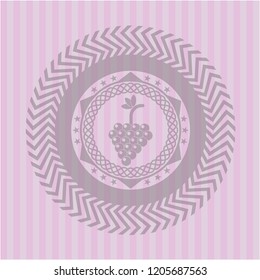 bunch of grapes icon inside pink icon or emblem