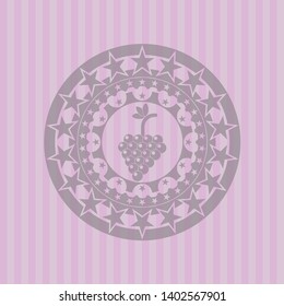 bunch of grapes icon inside pink icon or emblem