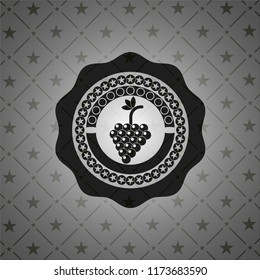 bunch of grapes icon inside realistic black emblem