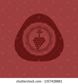 bunch of grapes icon inside red icon or emblem