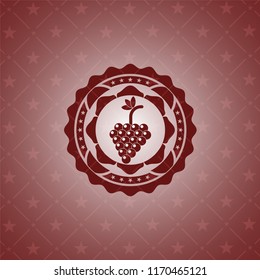 bunch of grapes icon inside retro style red emblem