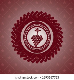 racimo de uvas icono dentro del emblema rojo retro