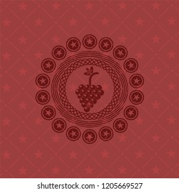 bunch of grapes icon inside vintage red emblem