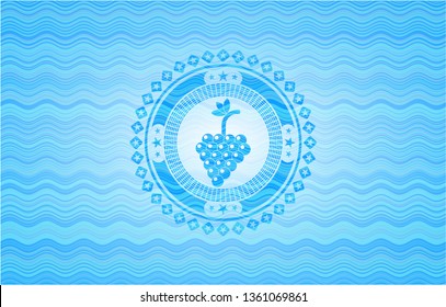 bunch of grapes icon inside water badge.