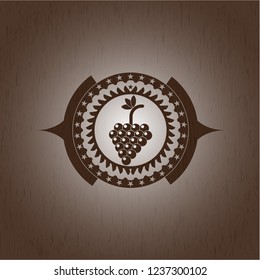 bunch of grapes icon inside wood signboards