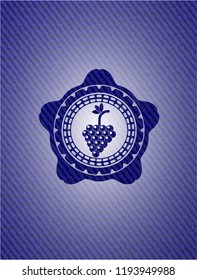 bunch of grapes icon with jean texture