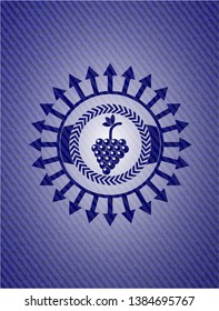 bunch of grapes icon with jean texture