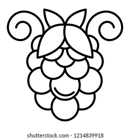 Bunch of grapes icon. Outline bunch of grapes vector icon for web design isolated on white background