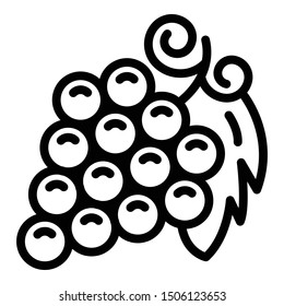 Bunch of grapes icon. Outline bunch of grapes vector icon for web design isolated on white background