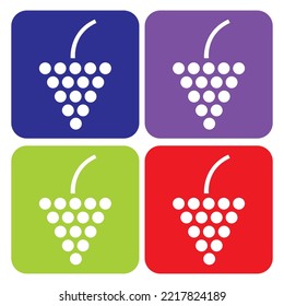 Bunch Of Grapes Icon Vector Illustration
