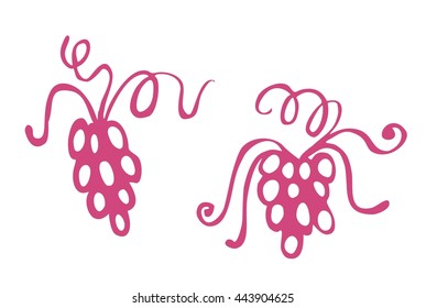 Bunch of grapes isolated on white background.