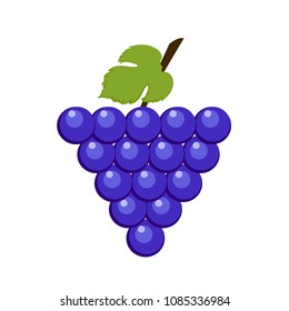 a bunch of grapes with a leaf