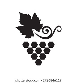 Bunch of grapes with leaf flat icon